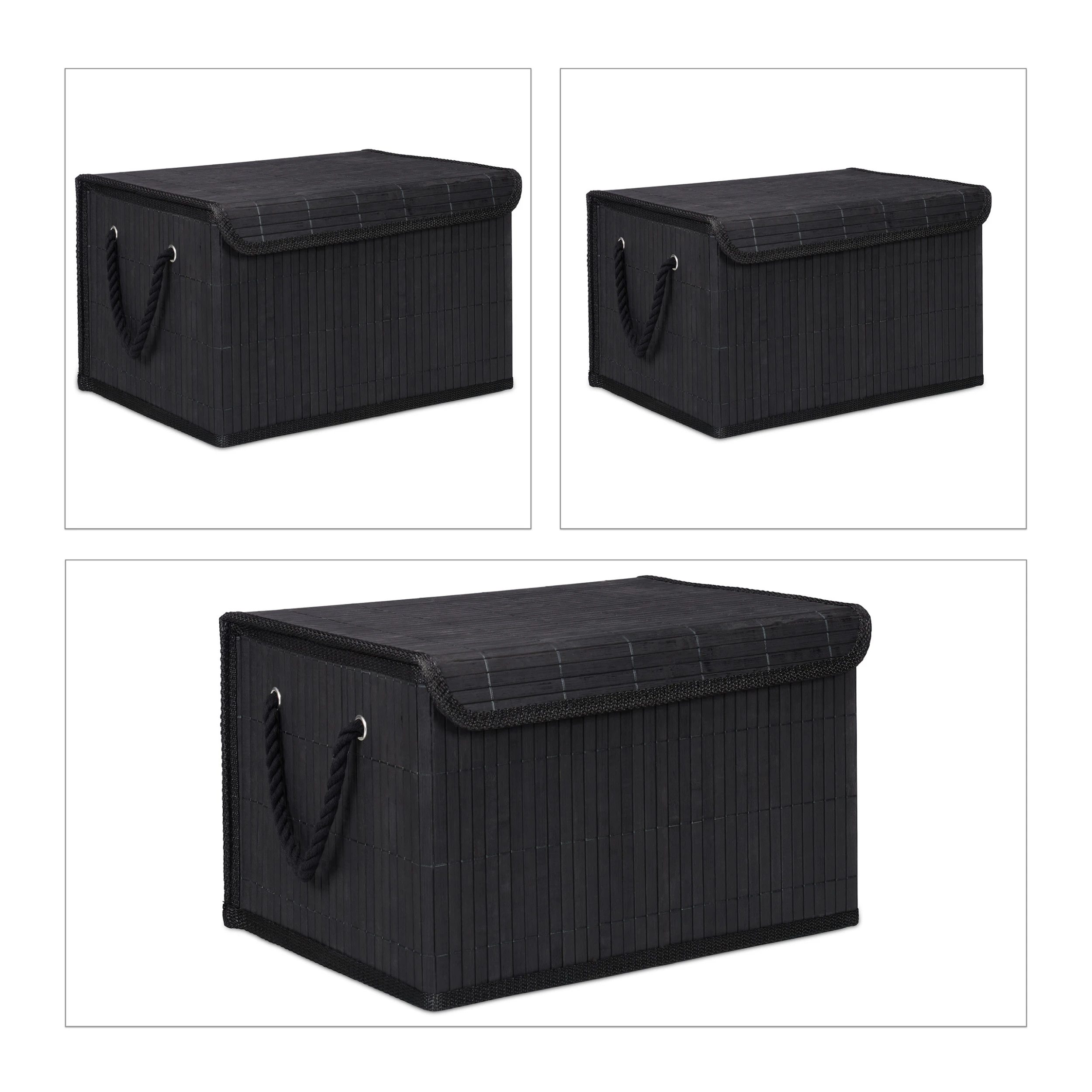 Relaxdays 5-tlg. Aufbewahrungskorb In Schwarz