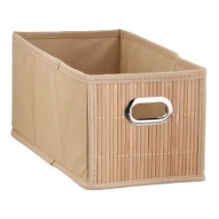 Relaxdays 5 X Aufbewahrungskorb In Natur - (B)15 X (H)14 X (T)31 Cm