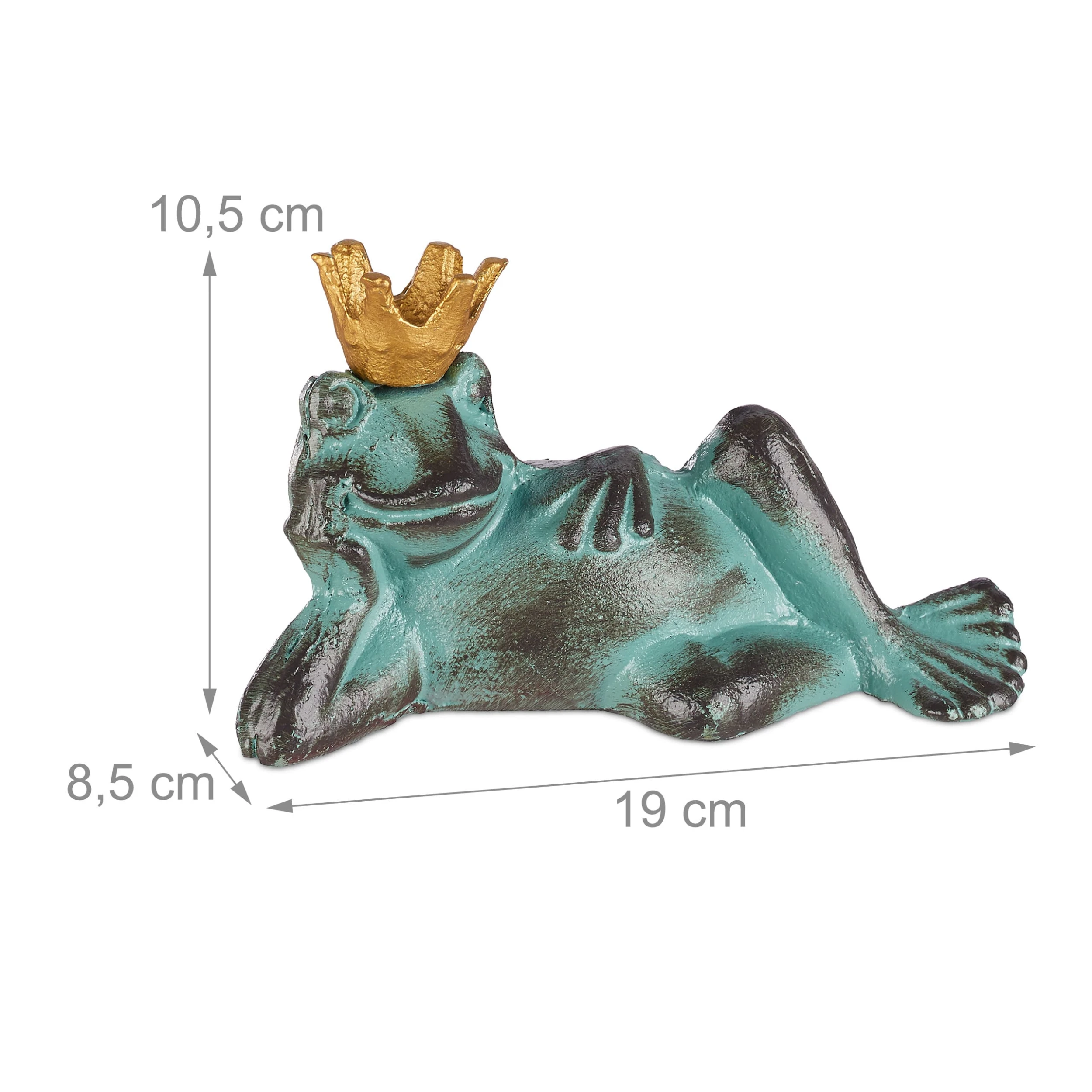 Relaxdays 5 X Gartenfigur Froschkönig In Grün - Größe L – Bild 4