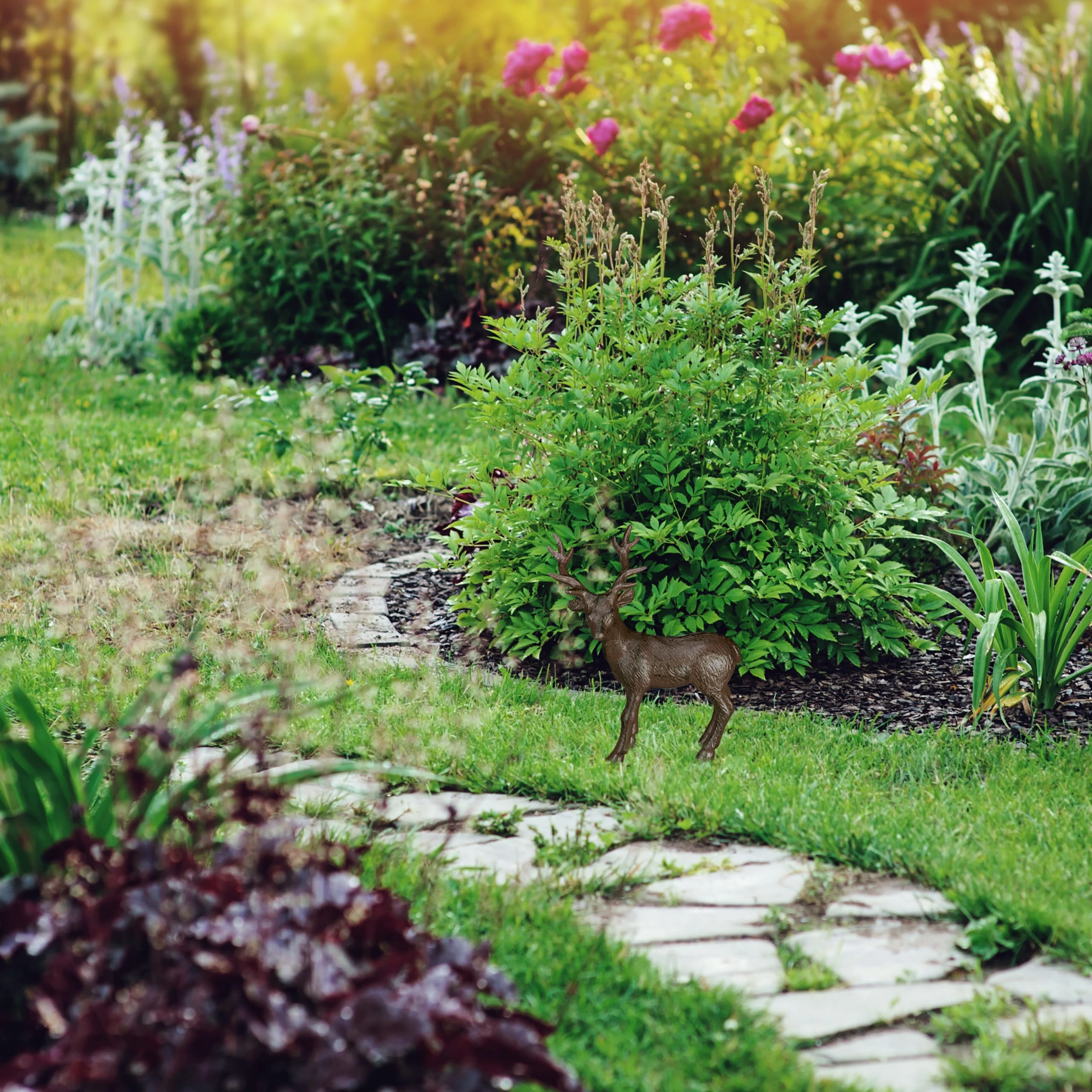 Relaxdays 5 X Hirsch Figur "stehend" In Braun – Bild 3