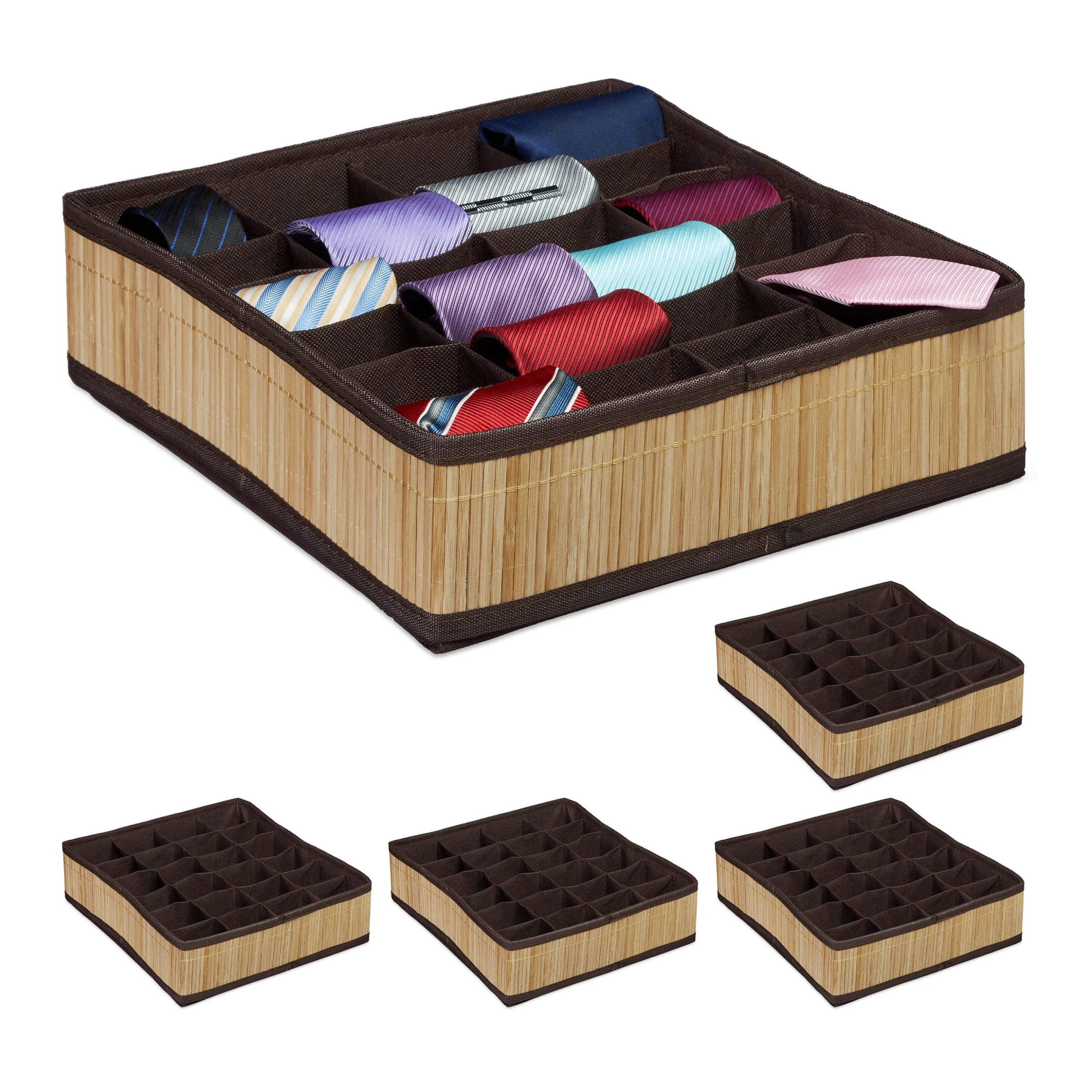 Relaxdays 5 X Krawattenbox In Natur/ Braun – Bild 7