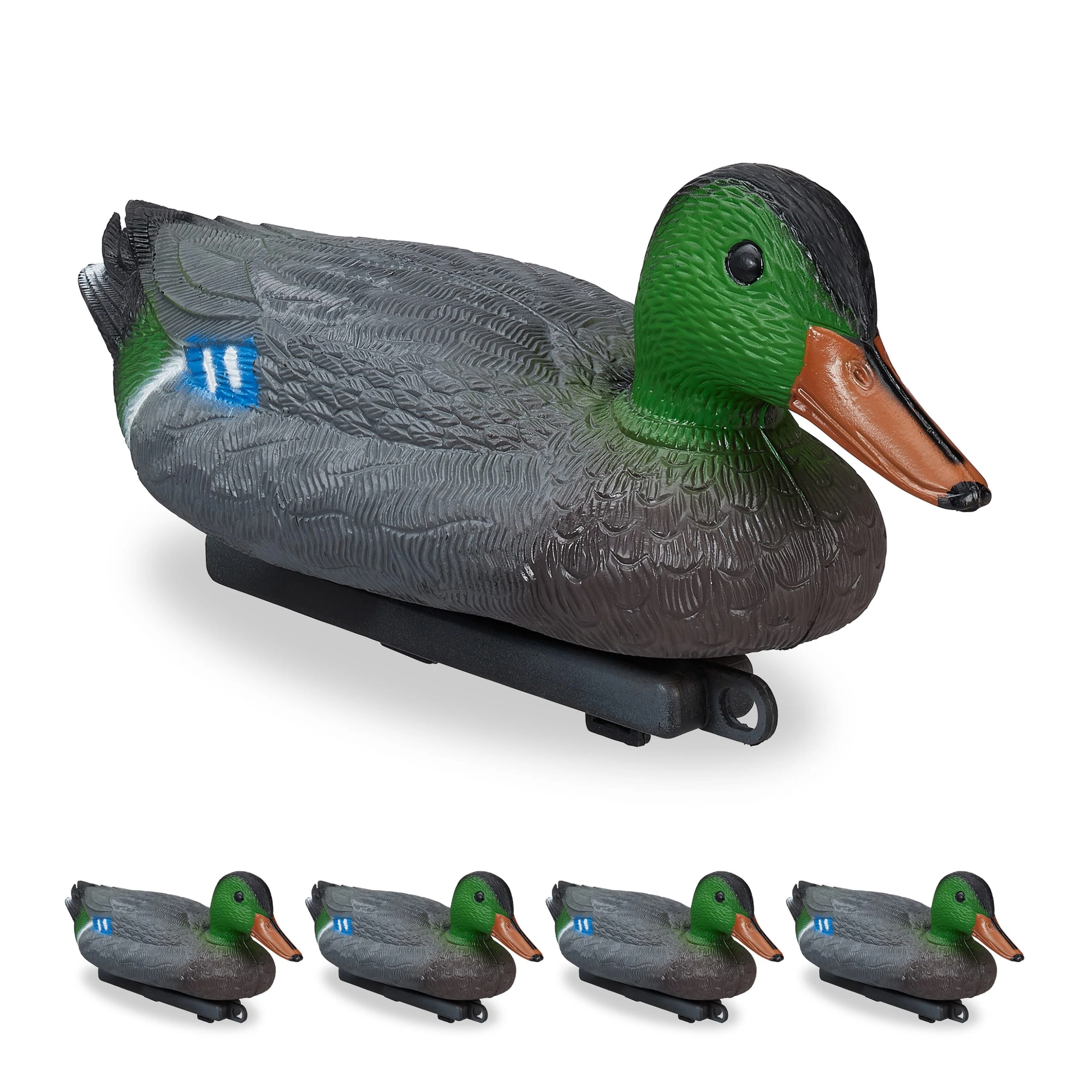 Relaxdays 5x Teichente In Mehrfarbig