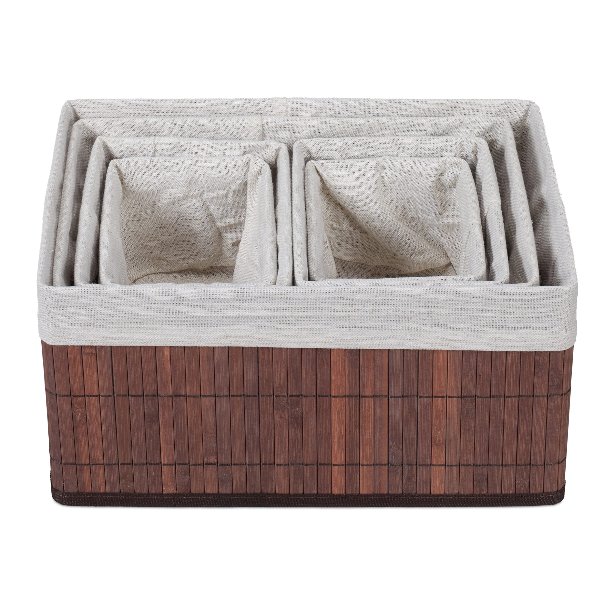 Relaxdays 6 Tlg. Aufbewahrungskorb Set In Braun – Bild 6