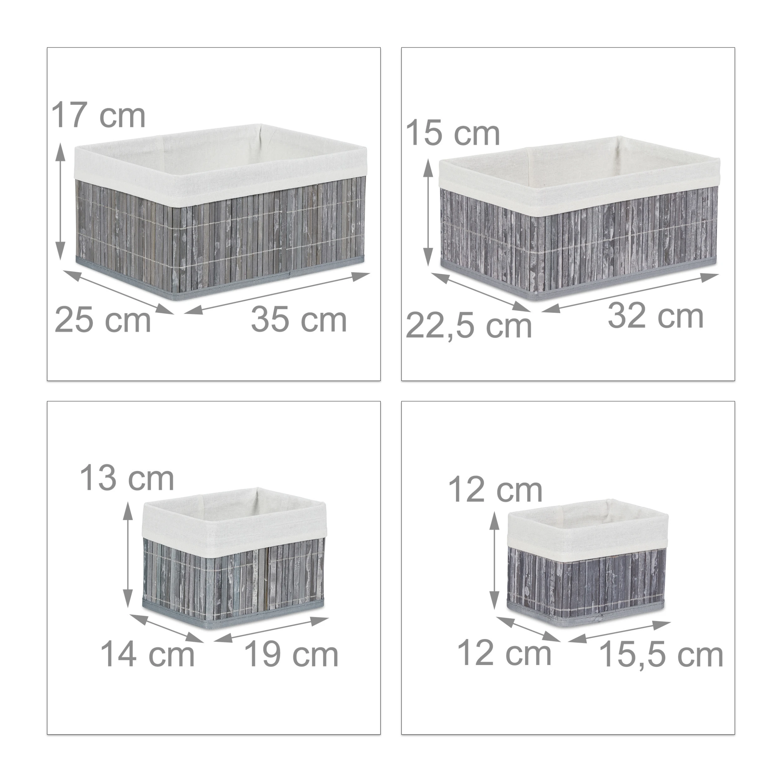 Relaxdays 6 X Aufbewahrungskorb In Grau – Bild 4