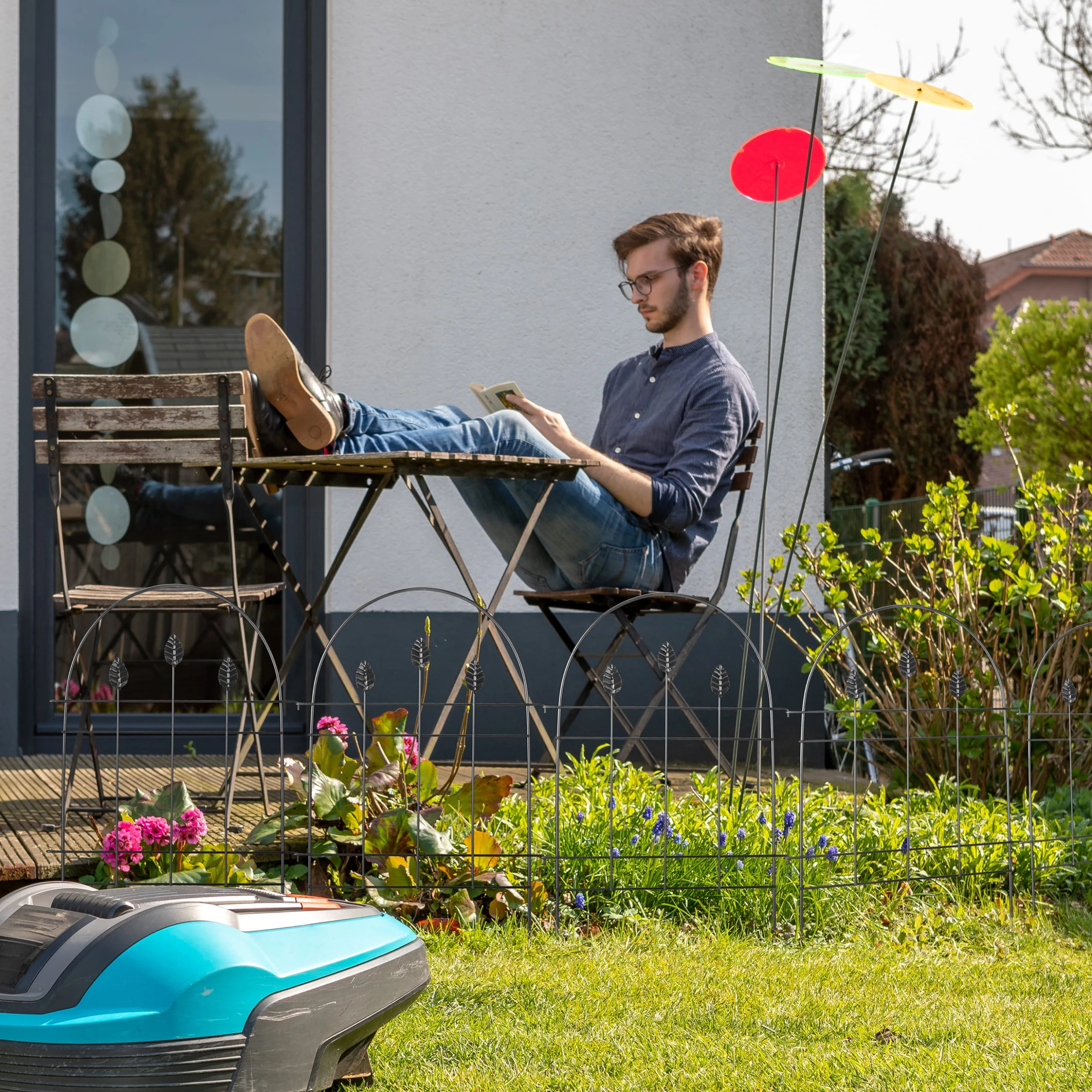 Relaxdays 6 X Beetzaun "Blätter" In Schwarz – Bild 3