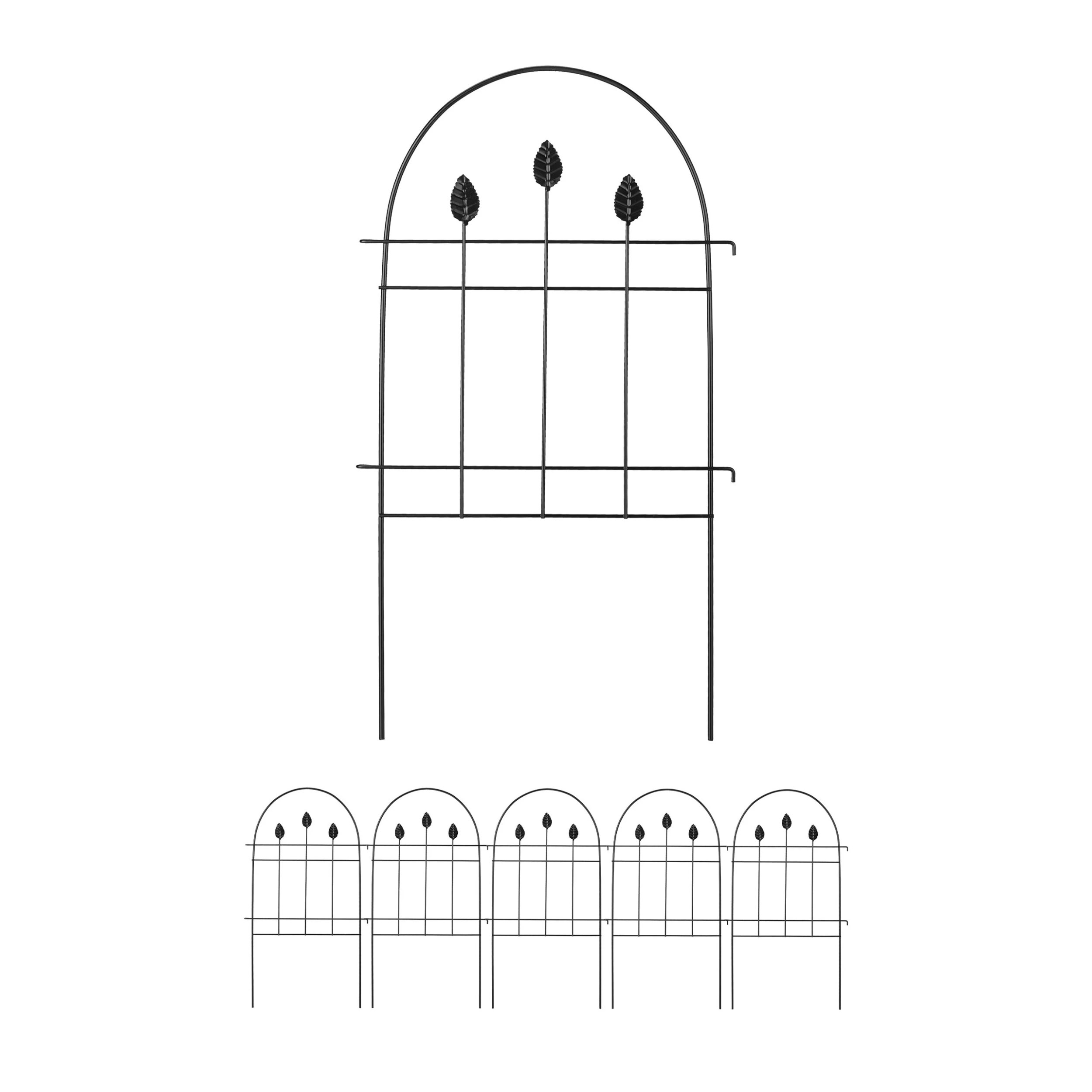 Relaxdays 6 X Beetzaun "Blätter" In Schwarz – Bild 8
