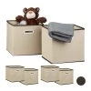 Relaxdays 6x Faltbox In Beige - (B)30 X (H)30 X (T)30 Cm