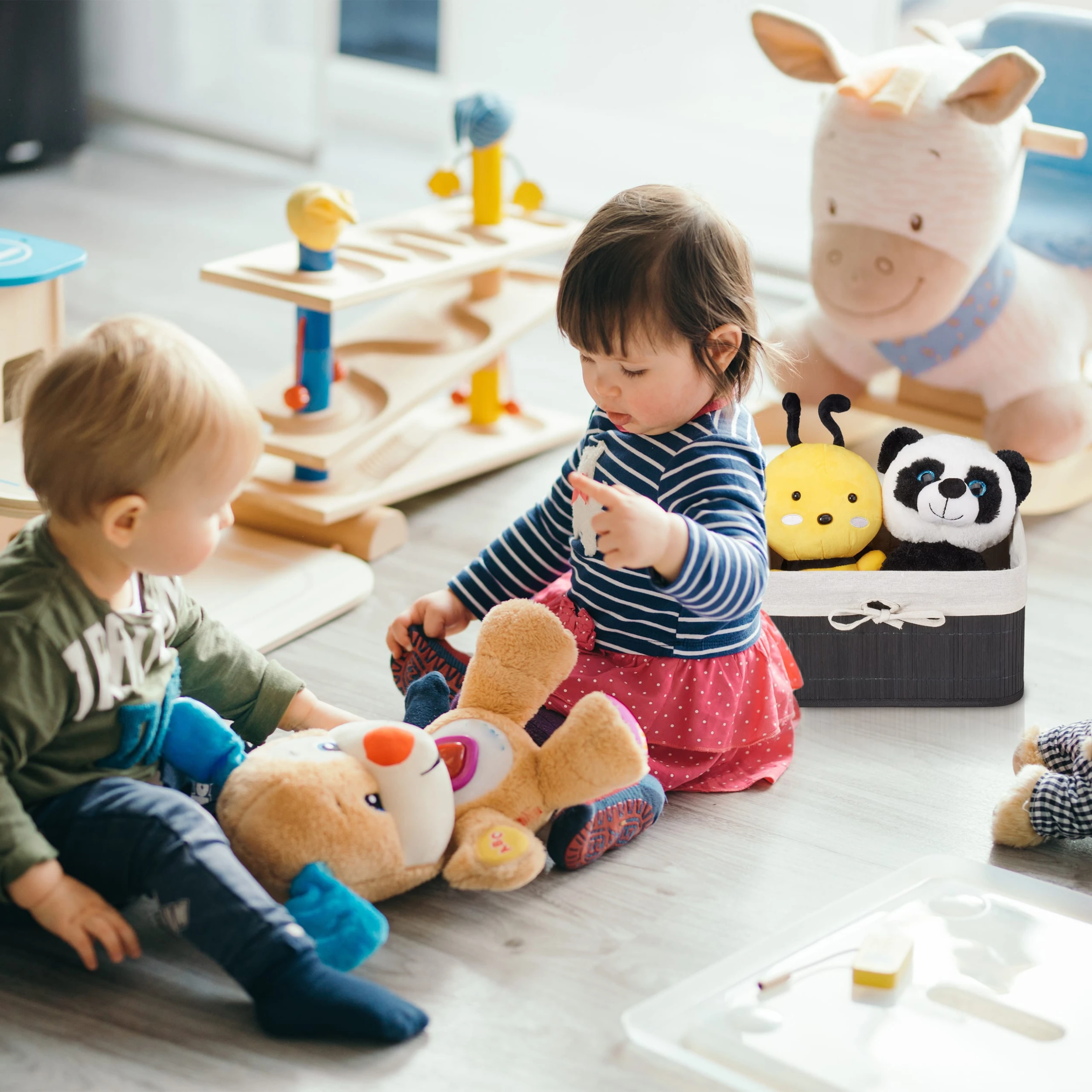 Relaxdays 8 Tlg. Aufbewahrungskorb Set In Schwarz/ Creme – Bild 3