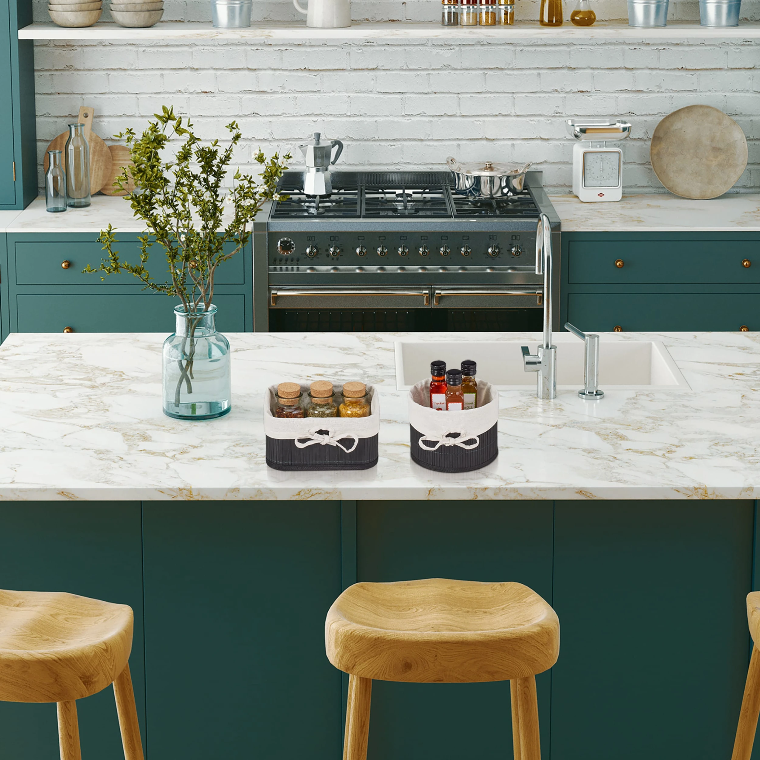 Relaxdays 8 Tlg. Aufbewahrungskorb Set In Schwarz/ Creme – Bild 6