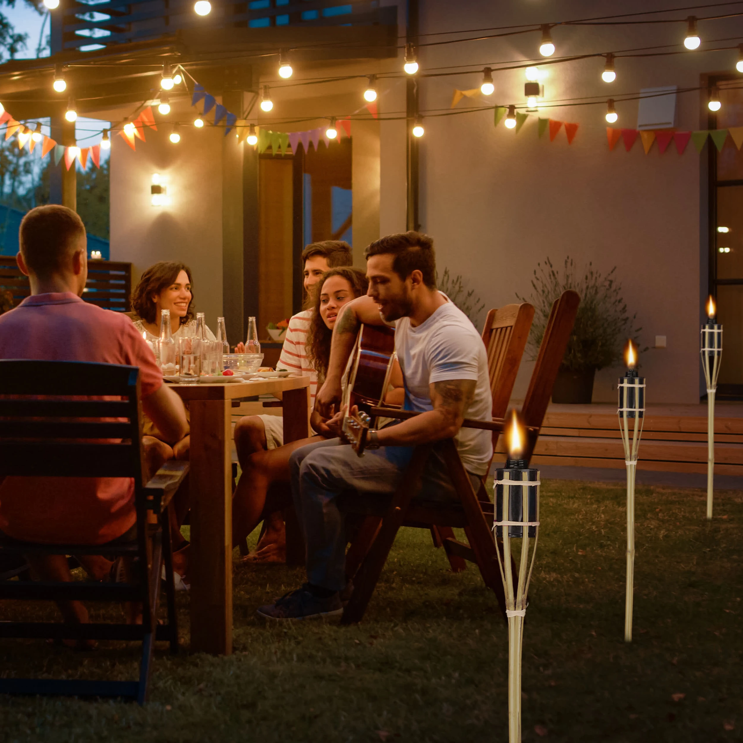 Relaxdays 8 X Gartenfackel In Natur – Bild 2