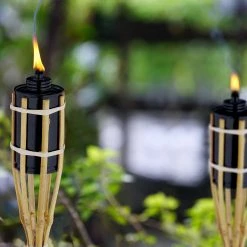 Relaxdays 8 X Gartenfackel In Natur