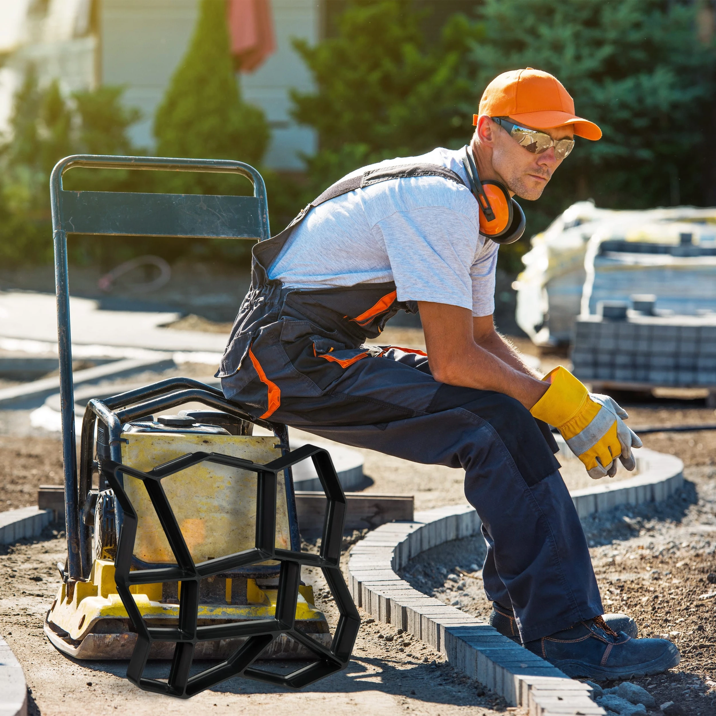 Relaxdays 8 X Pflasterform 9 Kammern In Schwarz - (B)35 X (T)35 Cm – Bild 3