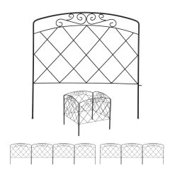 Relaxdays 8tlg. Beetzaun Set In Schwarz - (B)490 X (H)41,5 Cm