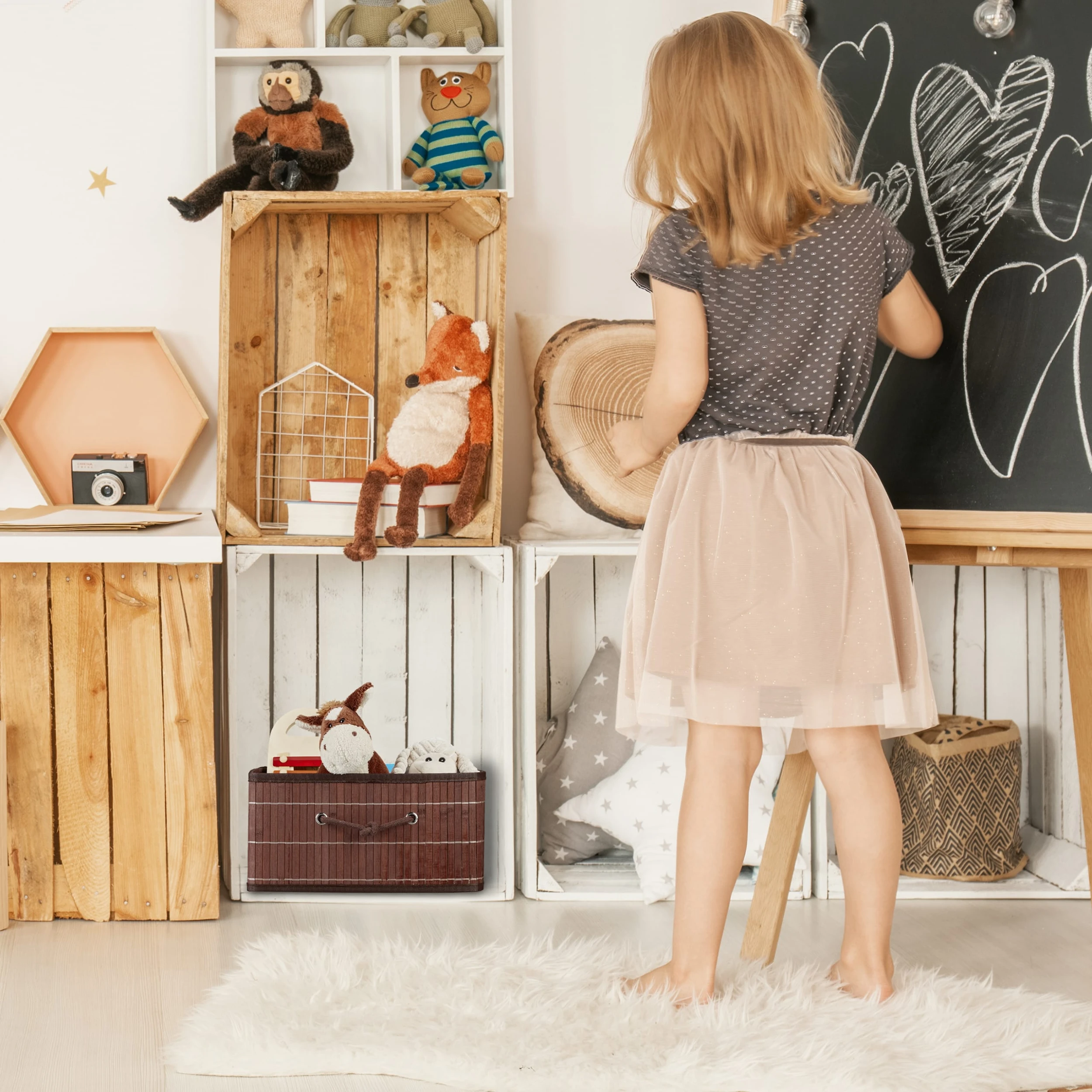 Relaxdays 8x Aufbewahrungskorb In Braun - (B)32 X (H)16,5 X (T)35 Cm – Bild 2