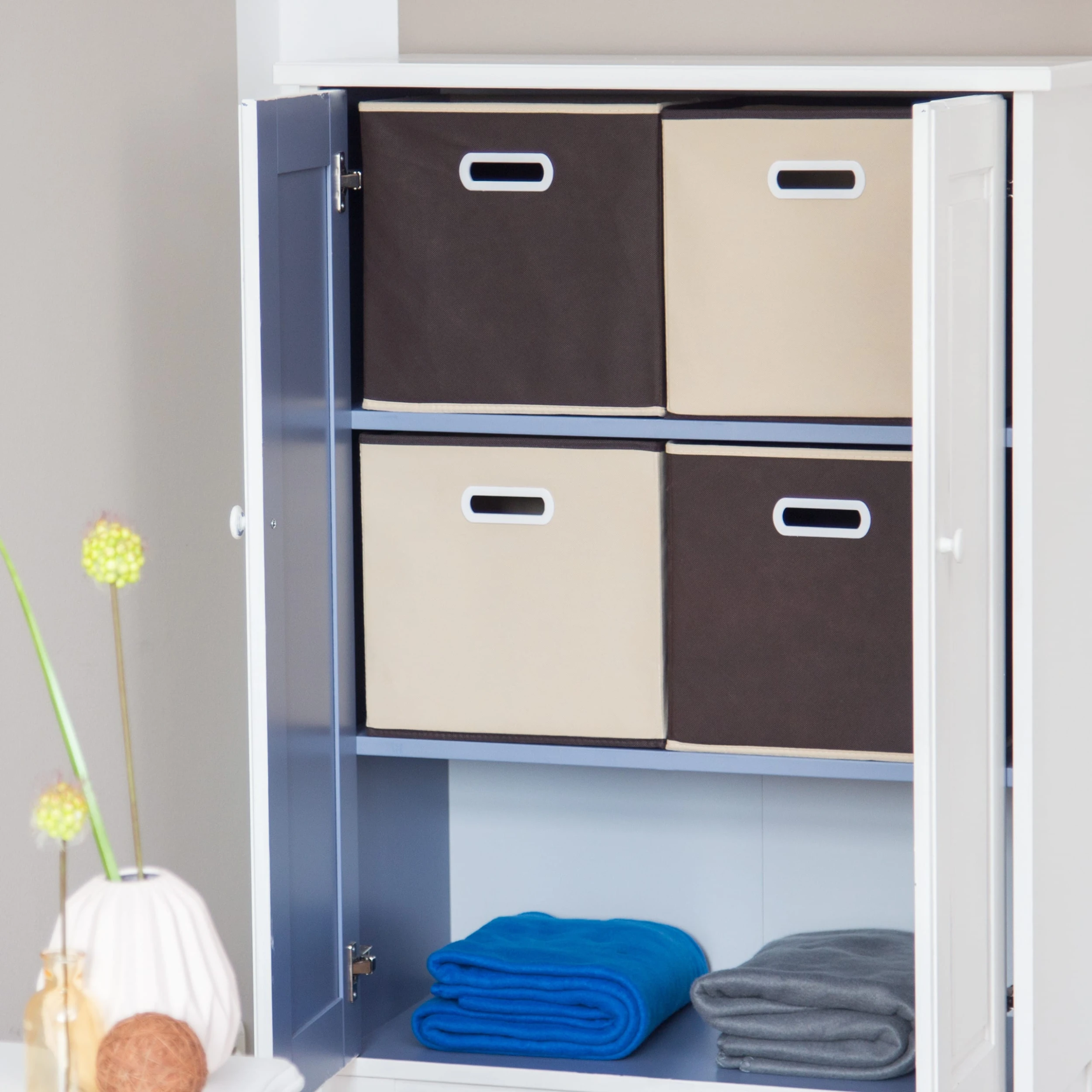 Relaxdays 8x Faltbox In Braun - (B)30 X (H)30 X (T)30 Cm – Bild 2