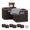 Relaxdays 8x Faltbox In Braun - (B)30 X (H)30 X (T)30 Cm