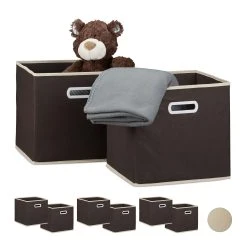 Relaxdays 8x Faltbox In Braun - (B)30 X (H)30 X (T)30 Cm