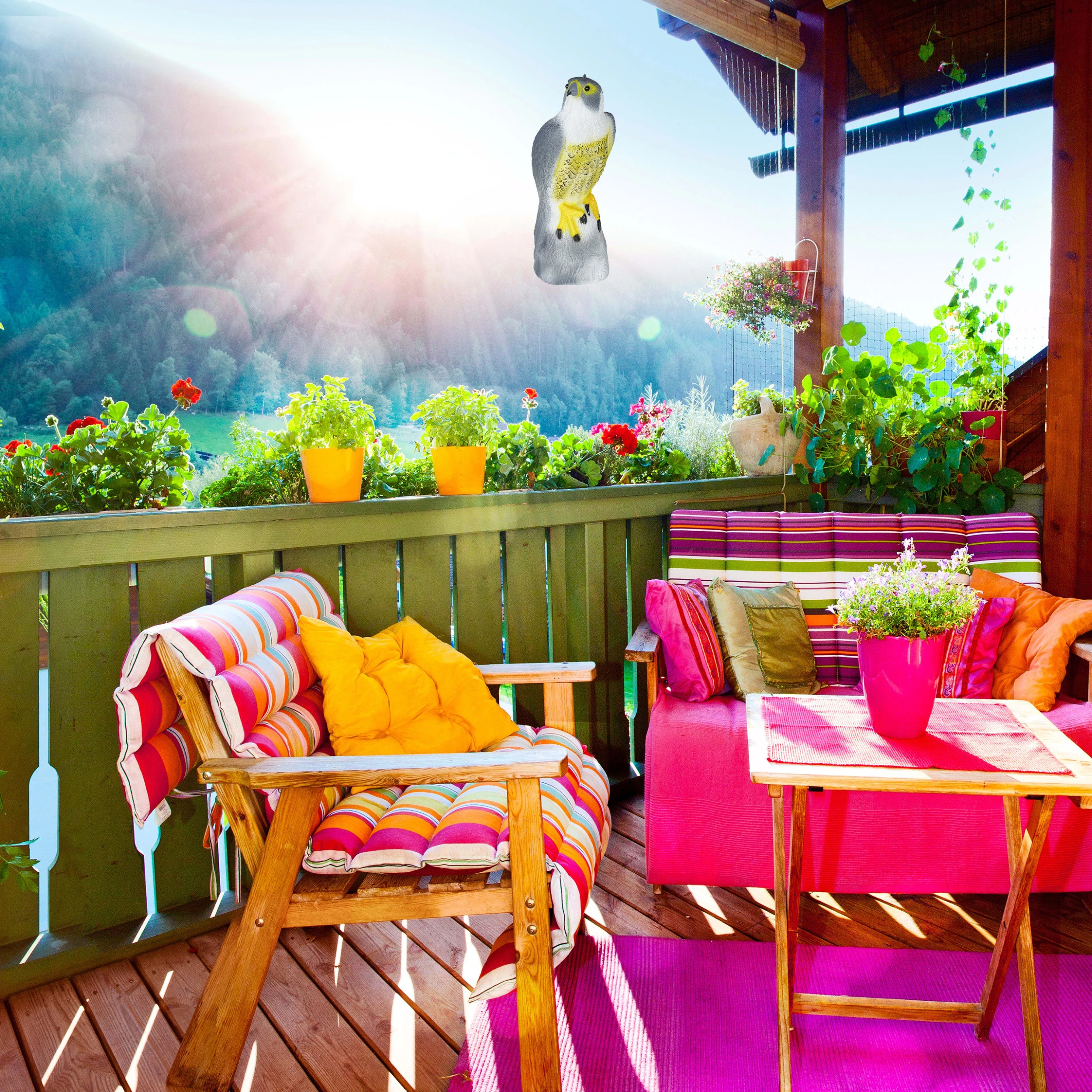 Relaxdays 8x Vogelschreck "Falke" In Grau – Bild 2