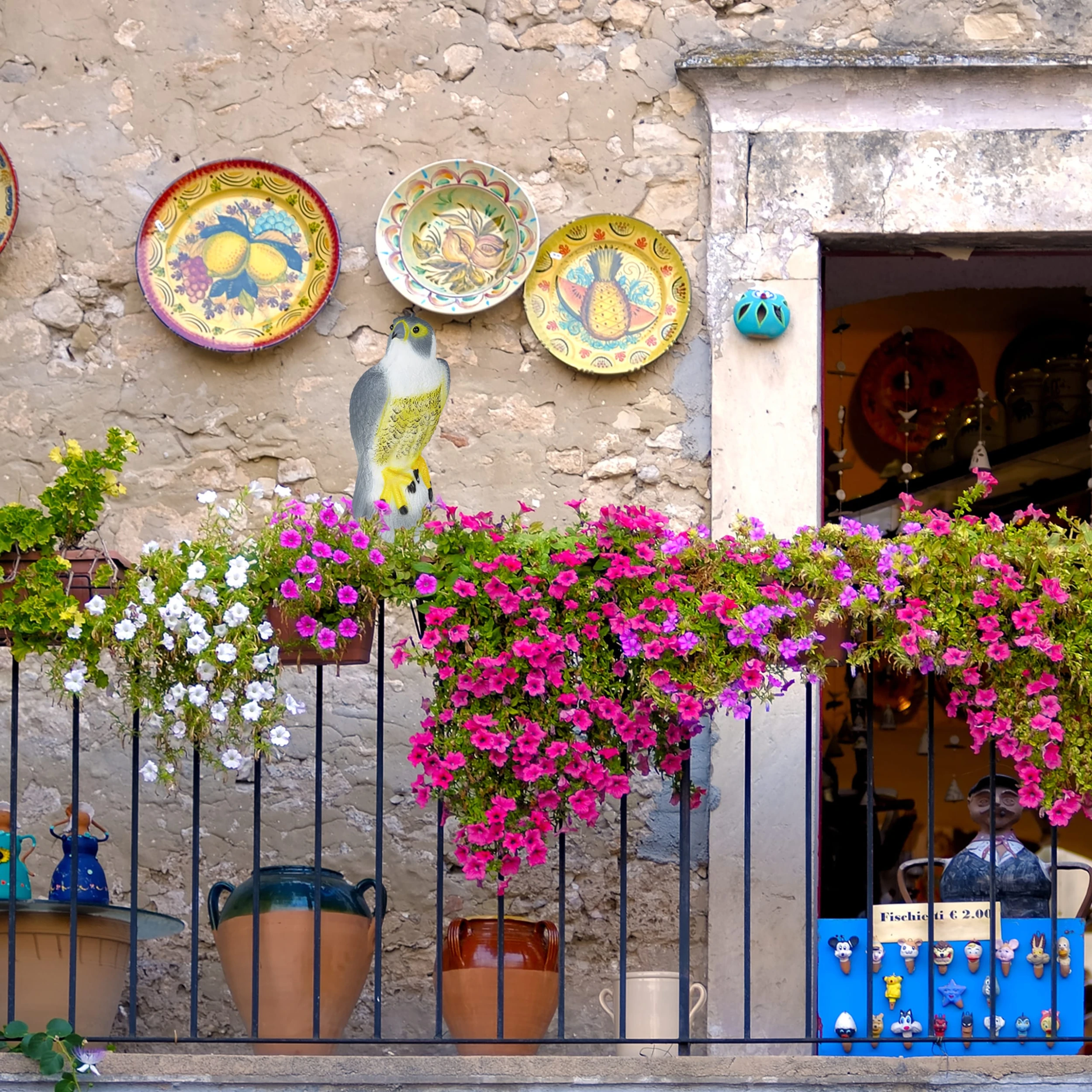 Relaxdays 8x Vogelschreck "Falke" In Grau – Bild 3