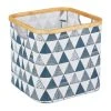 Relaxdays Aufbewahrungsbox Stoff In Weiß/Blau - (B)33,5 X (H)30,5 X (T)33,5 Cm