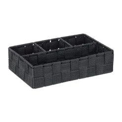 Relaxdays Aufbewahrungskorb In Grau - (B)17,5x (H)6,5 X (T)26 Cm