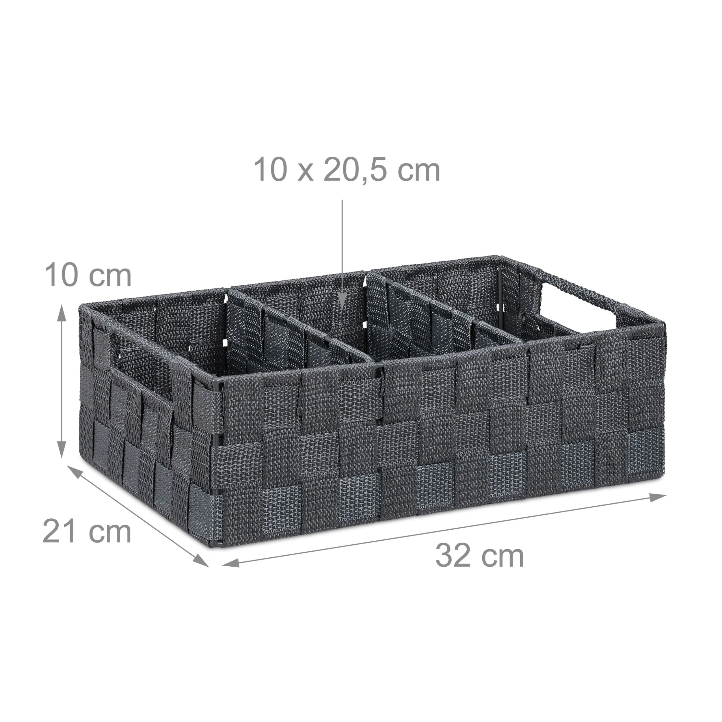 Relaxdays Aufbewahrungskorb In Grau - (B)32x (H)10 X (T)21 Cm – Bild 4