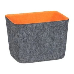 Relaxdays Aufbewahrungskorb In Grau/ Orange