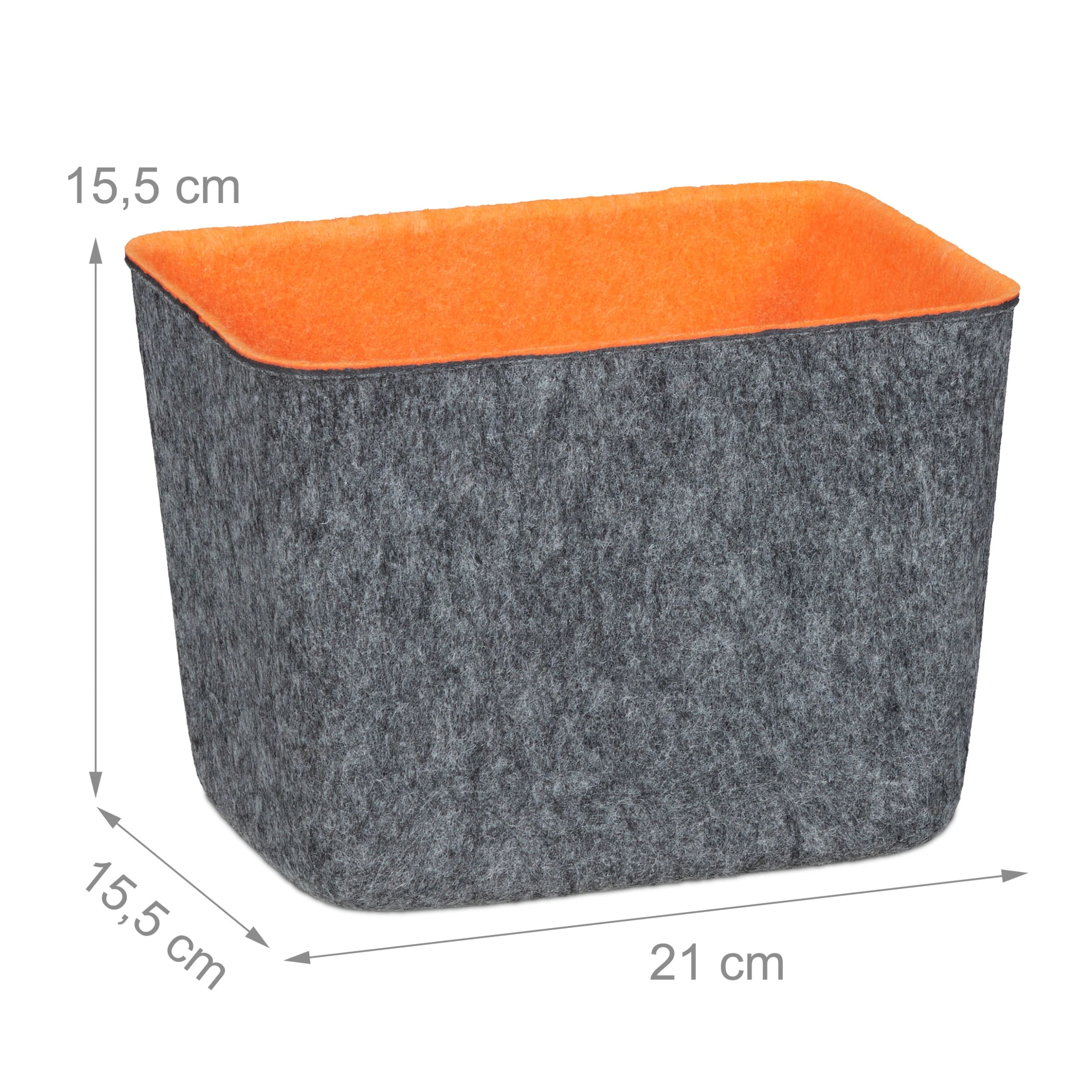 Relaxdays Aufbewahrungskorb In Grau/ Orange – Bild 4