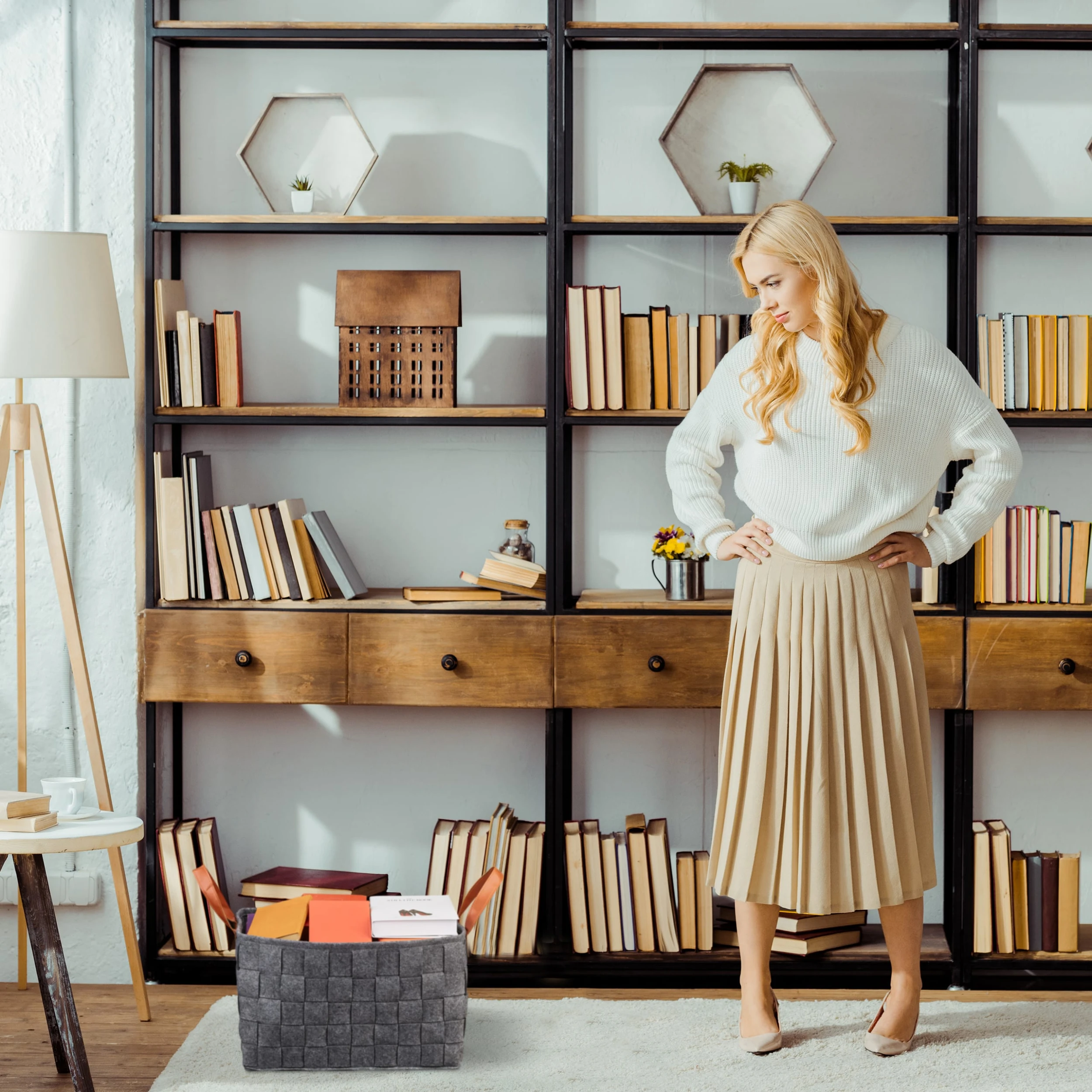 Relaxdays Aufbewahrungskorb In Hellgrau – Bild 3