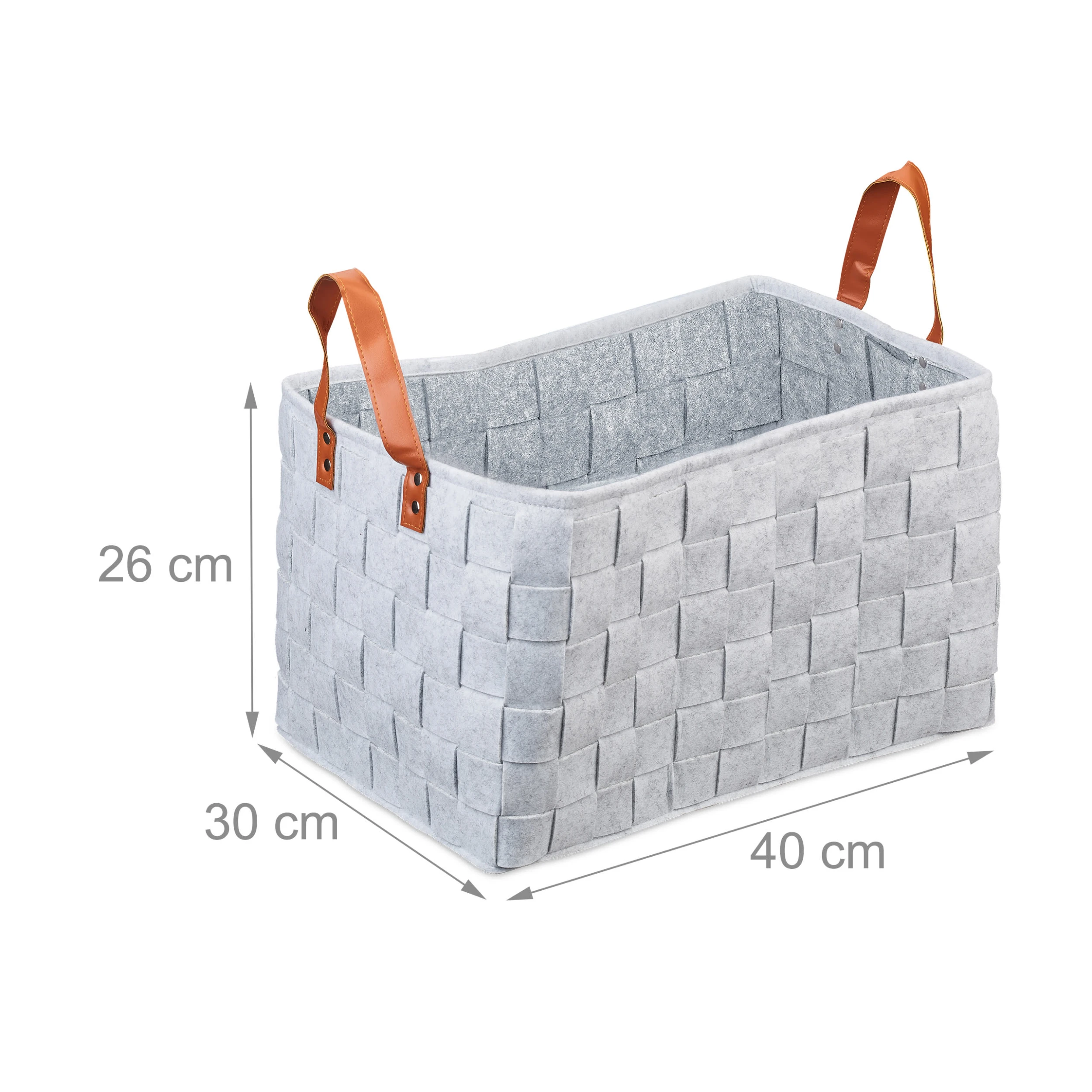 Relaxdays Aufbewahrungskorb In Hellgrau – Bild 4