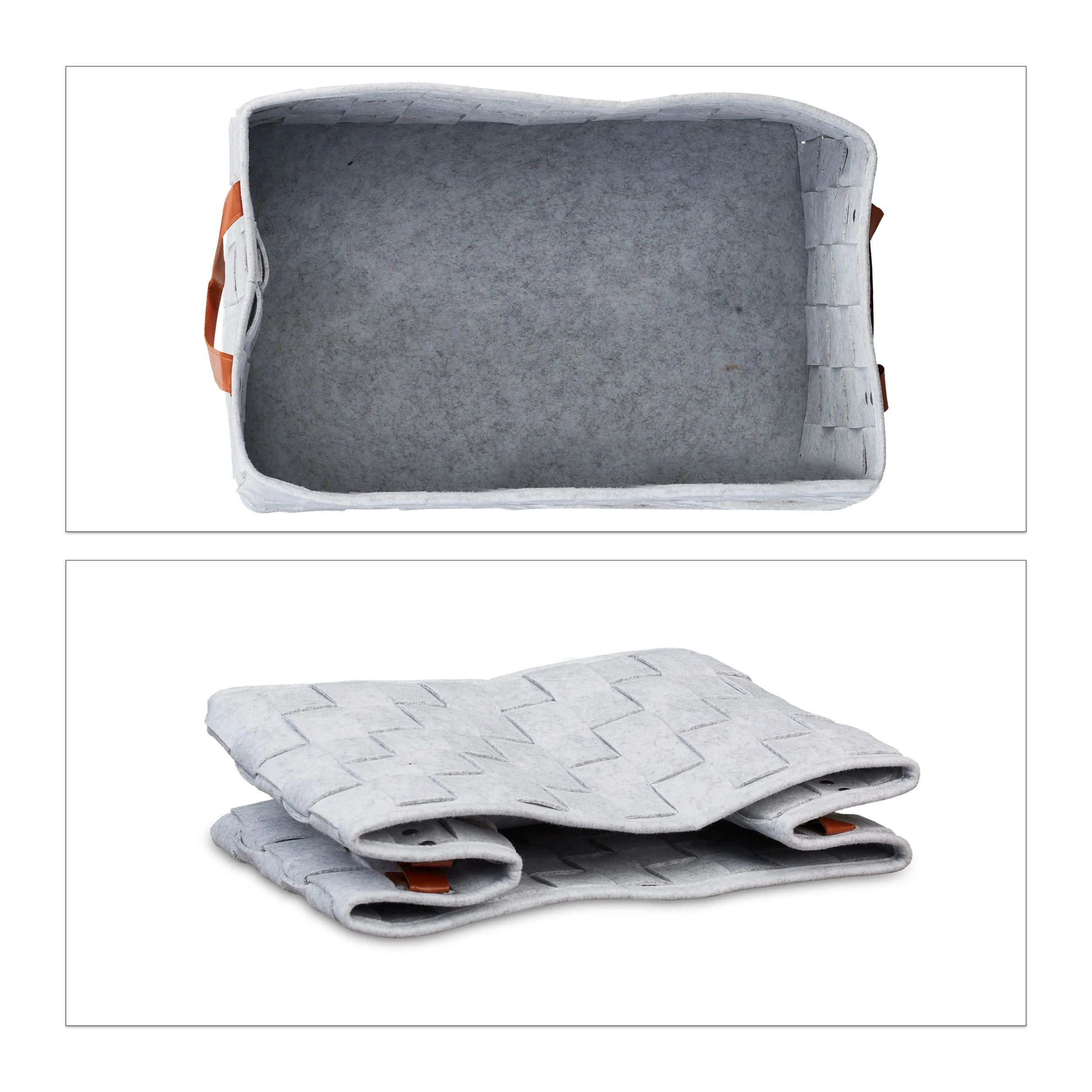 Relaxdays Aufbewahrungskorb In Hellgrau – Bild 6