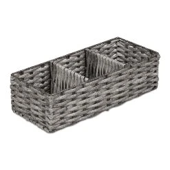 Relaxdays Aufbewahrungskorb In Schwarz - (B)36,5 X (H)11 X (T)15,5 Cm