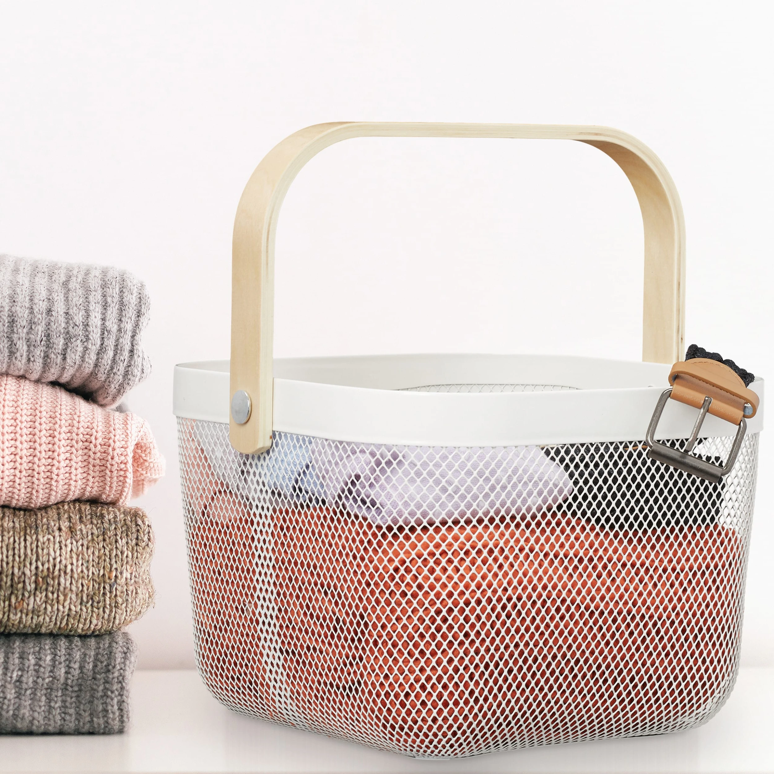 Relaxdays Aufbewahrungskorb In Weiß - (B)26 X (H)17,5 X (T)24,5 Cm – Bild 2