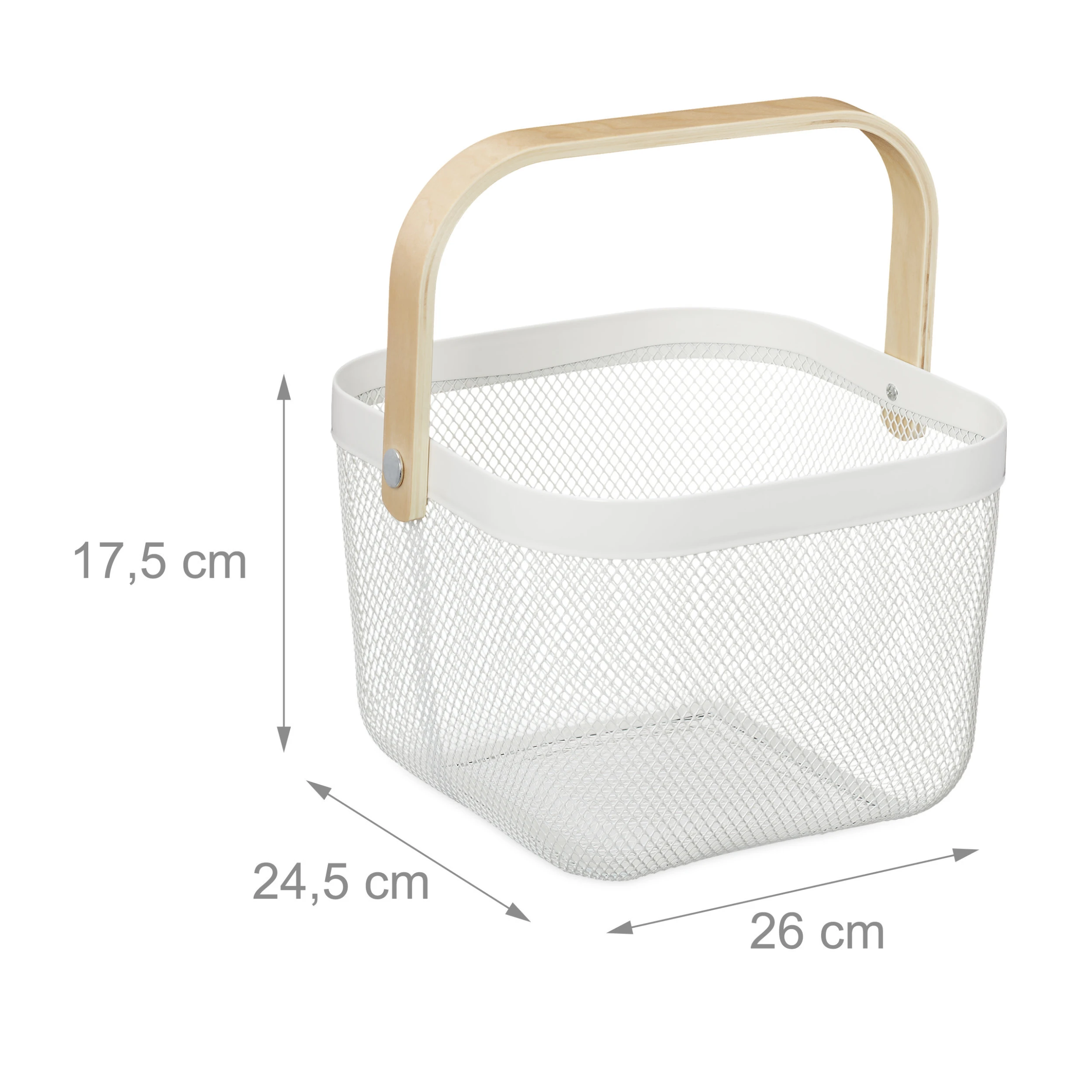 Relaxdays Aufbewahrungskorb In Weiß - (B)26 X (H)17,5 X (T)24,5 Cm – Bild 4