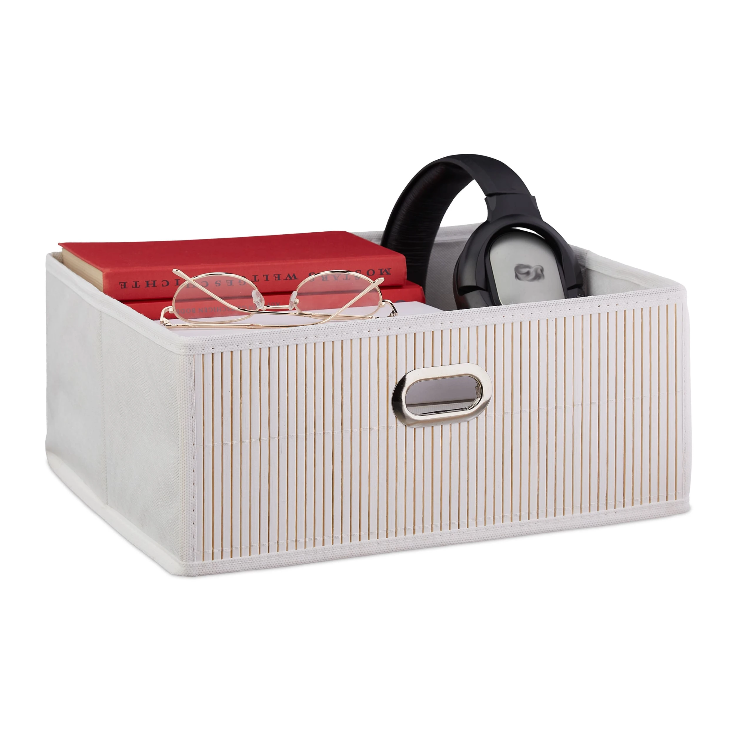 Relaxdays Aufbewahrungskorb In Weiß - (B)31 X (H)14 X (T)31 Cm – Bild 8