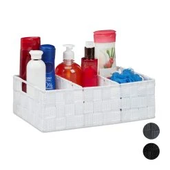 Relaxdays Aufbewahrungskorb In Weiß - (B)32x (H)10 X (T)21 Cm