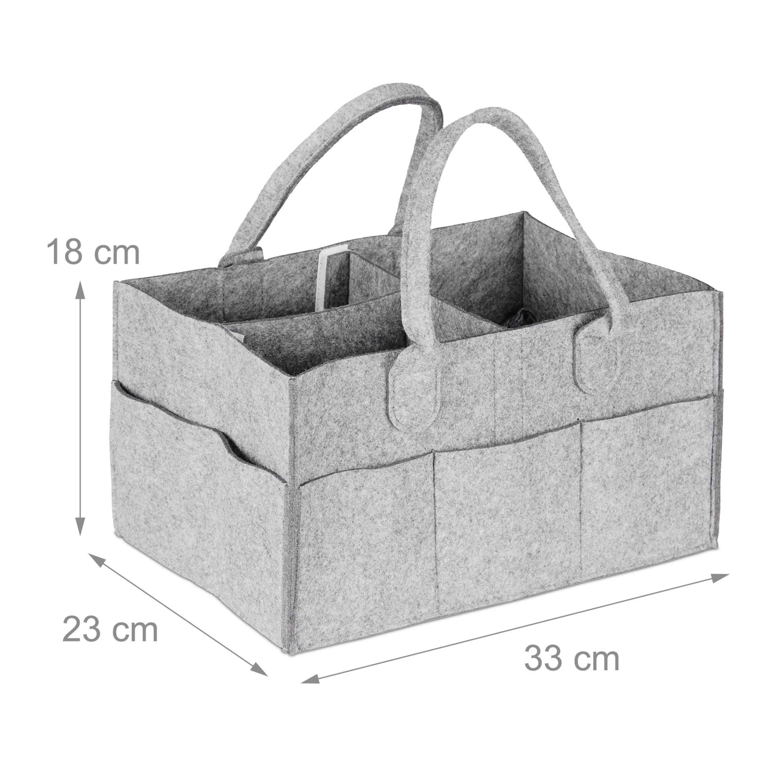 Relaxdays Baby-Windel-Caddy In Hellgrau – Bild 4