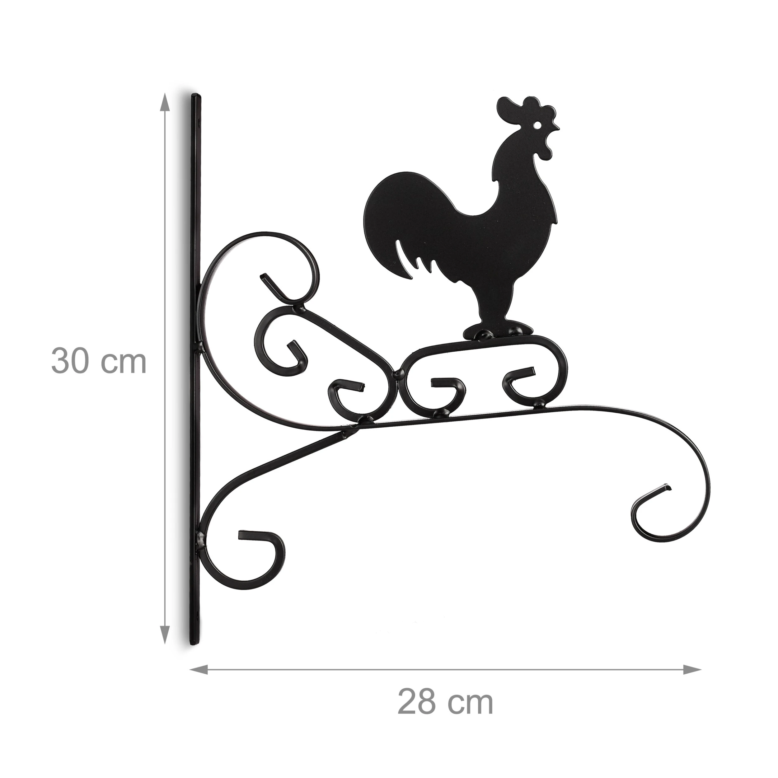 Relaxdays Blumenhaken "Hahn" In Schwarz – Bild 4