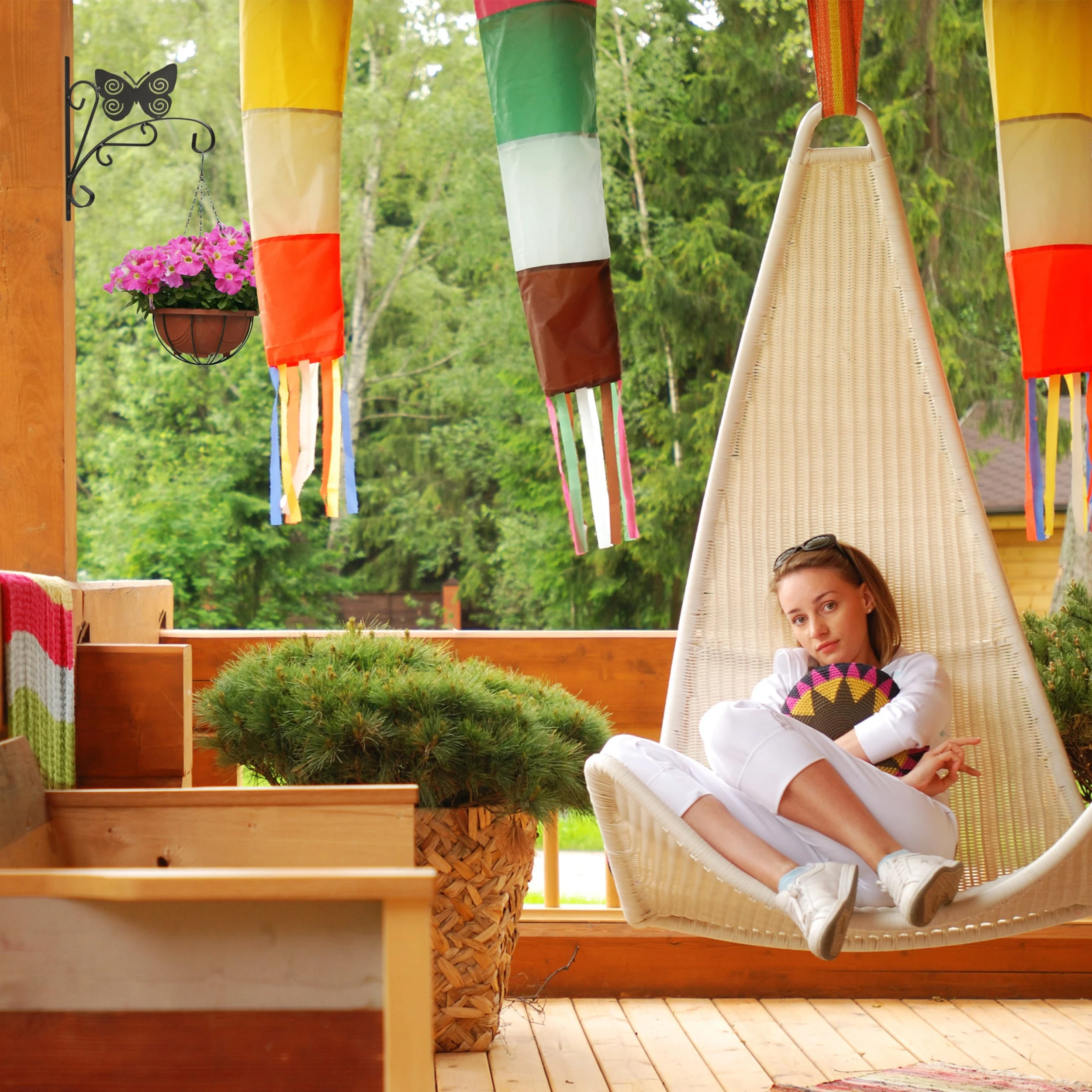 Relaxdays Blumenhaken Schmetterling In Schwarz – Bild 2