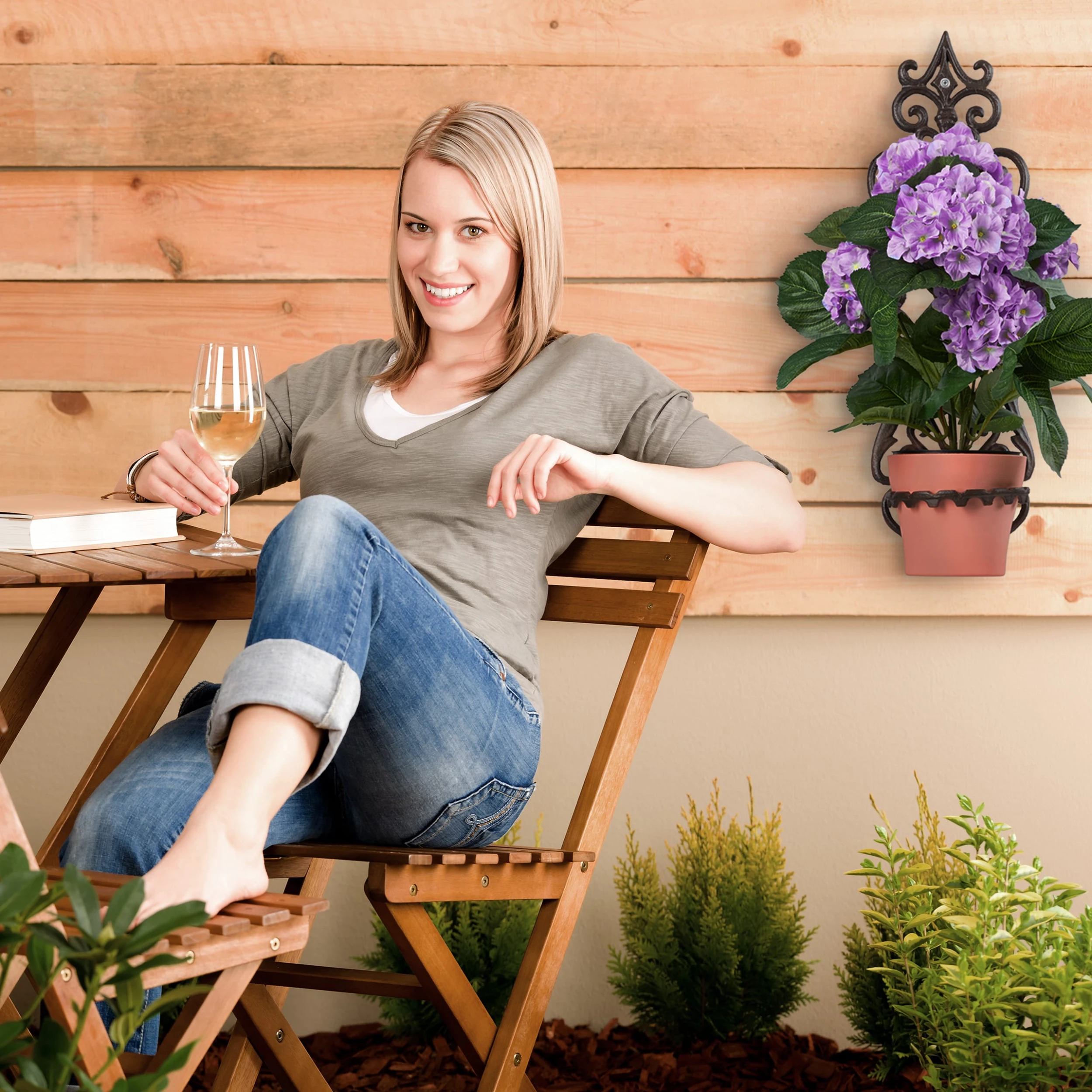 Relaxdays Blumenhalter In Braun - Ø 14,5 Cm – Bild 3