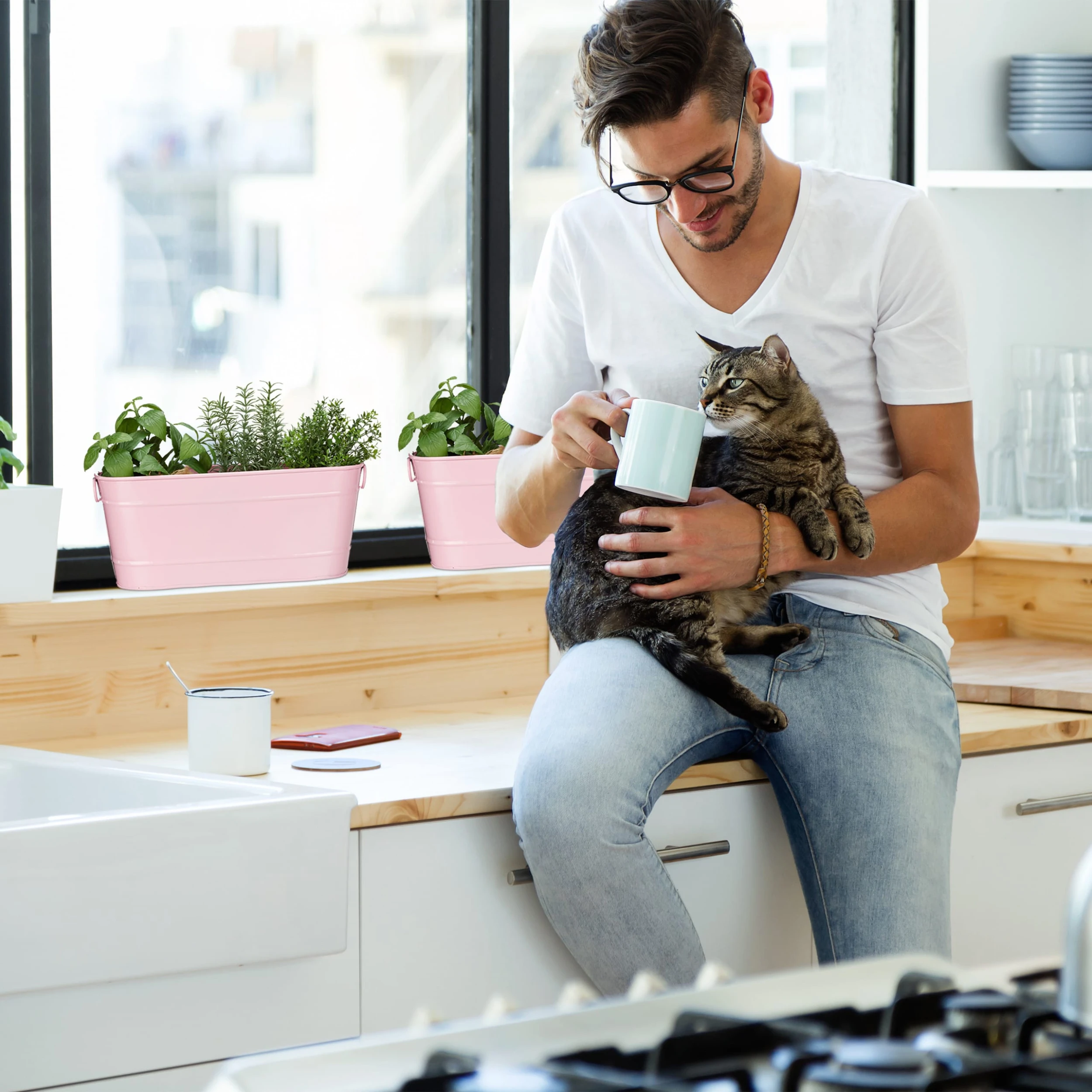 Relaxdays Blumenkasten In Rosa – Bild 5