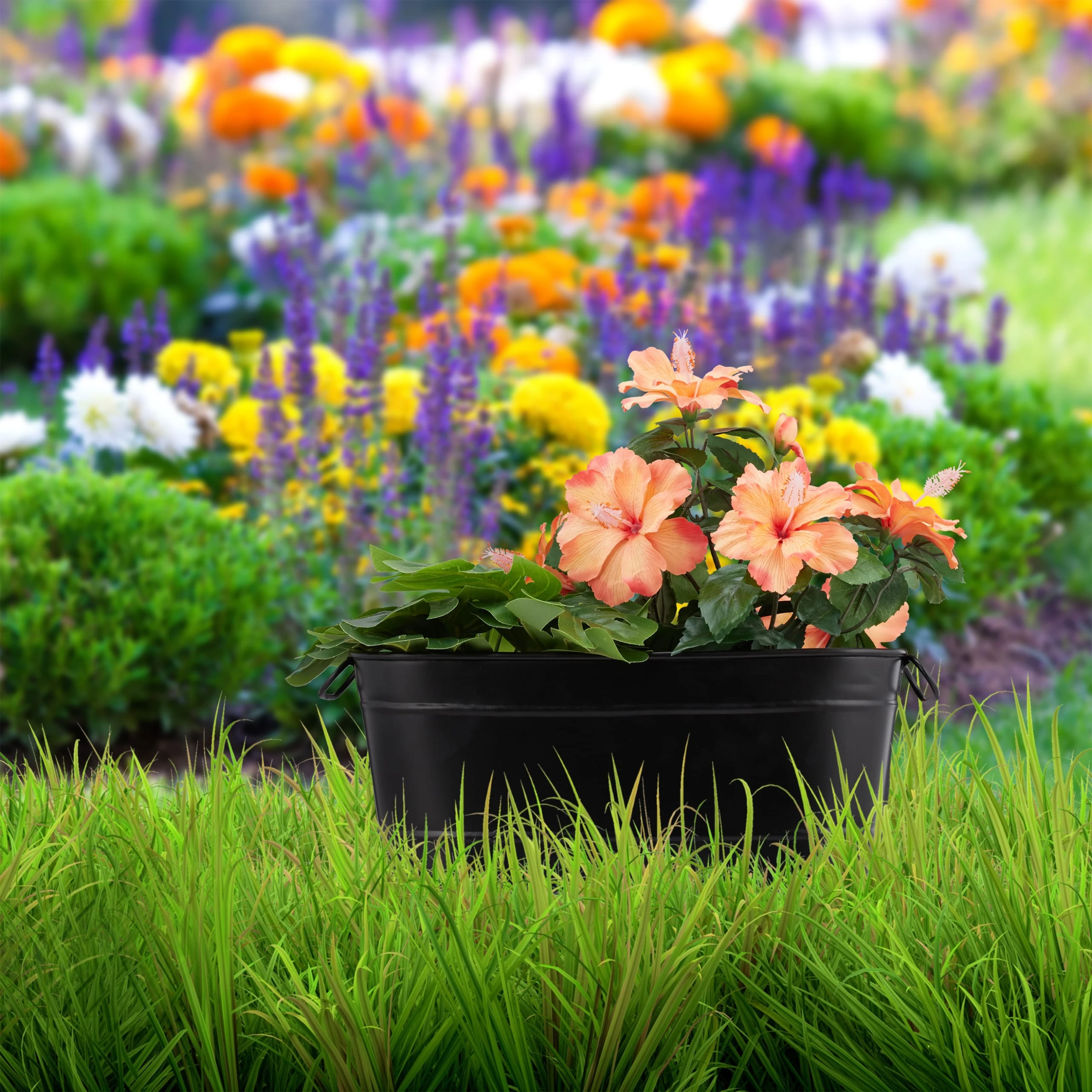 Relaxdays Blumenkasten In Schwarz - (B)38x (H)16 X (T)19 Cm – Bild 2