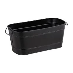 Relaxdays Blumenkasten In Schwarz - (B)38x (H)16 X (T)19 Cm