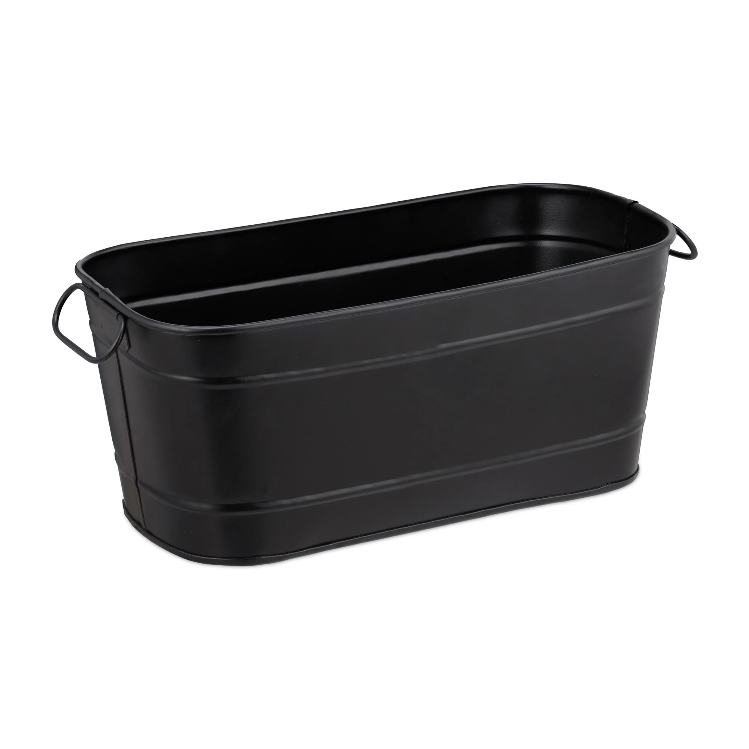 Relaxdays Blumenkasten In Schwarz - (B)38x (H)16 X (T)19 Cm