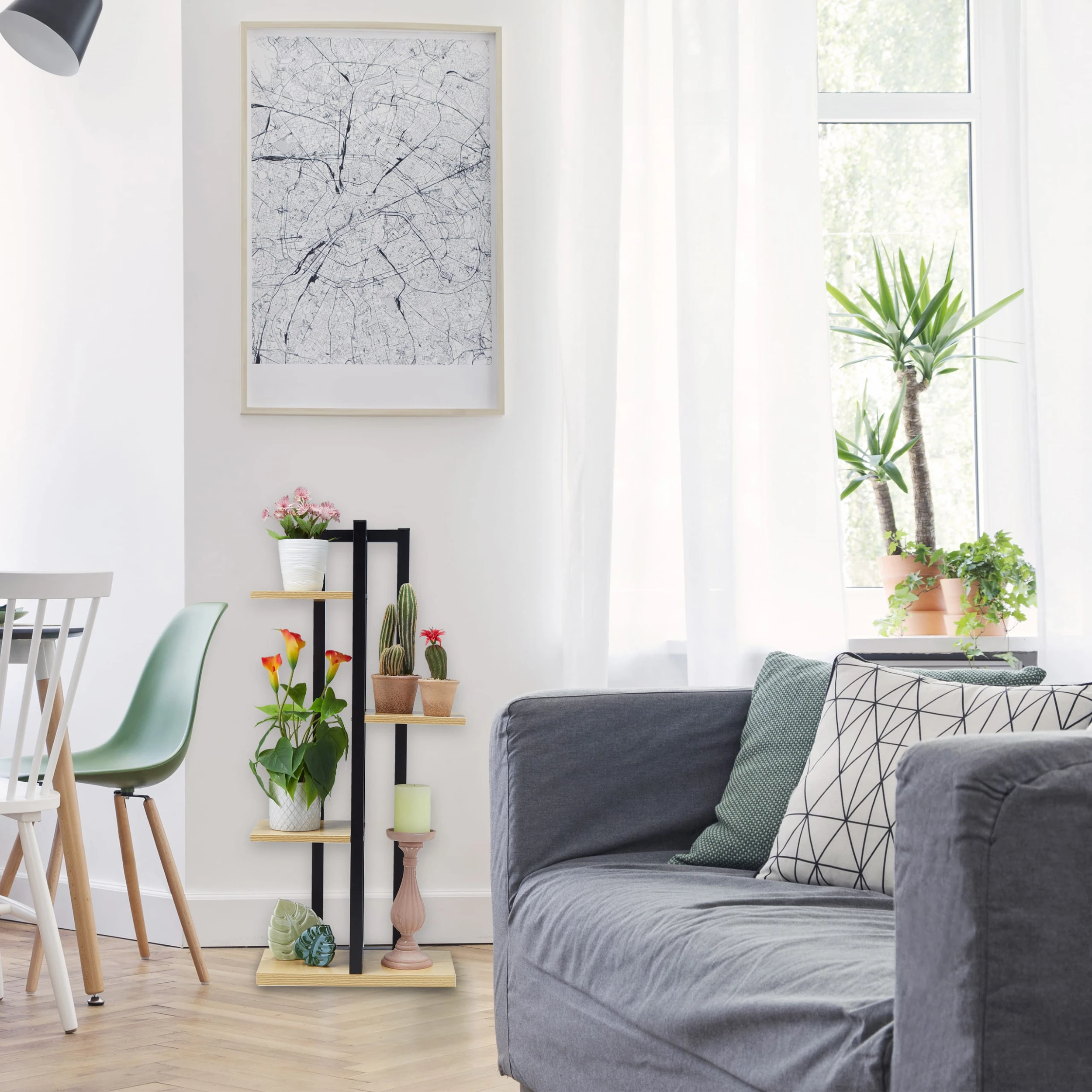 Relaxdays Blumenregal In Hellbraun - (B)42,5 X (H)93 X (T)22,5 Cm – Bild 2