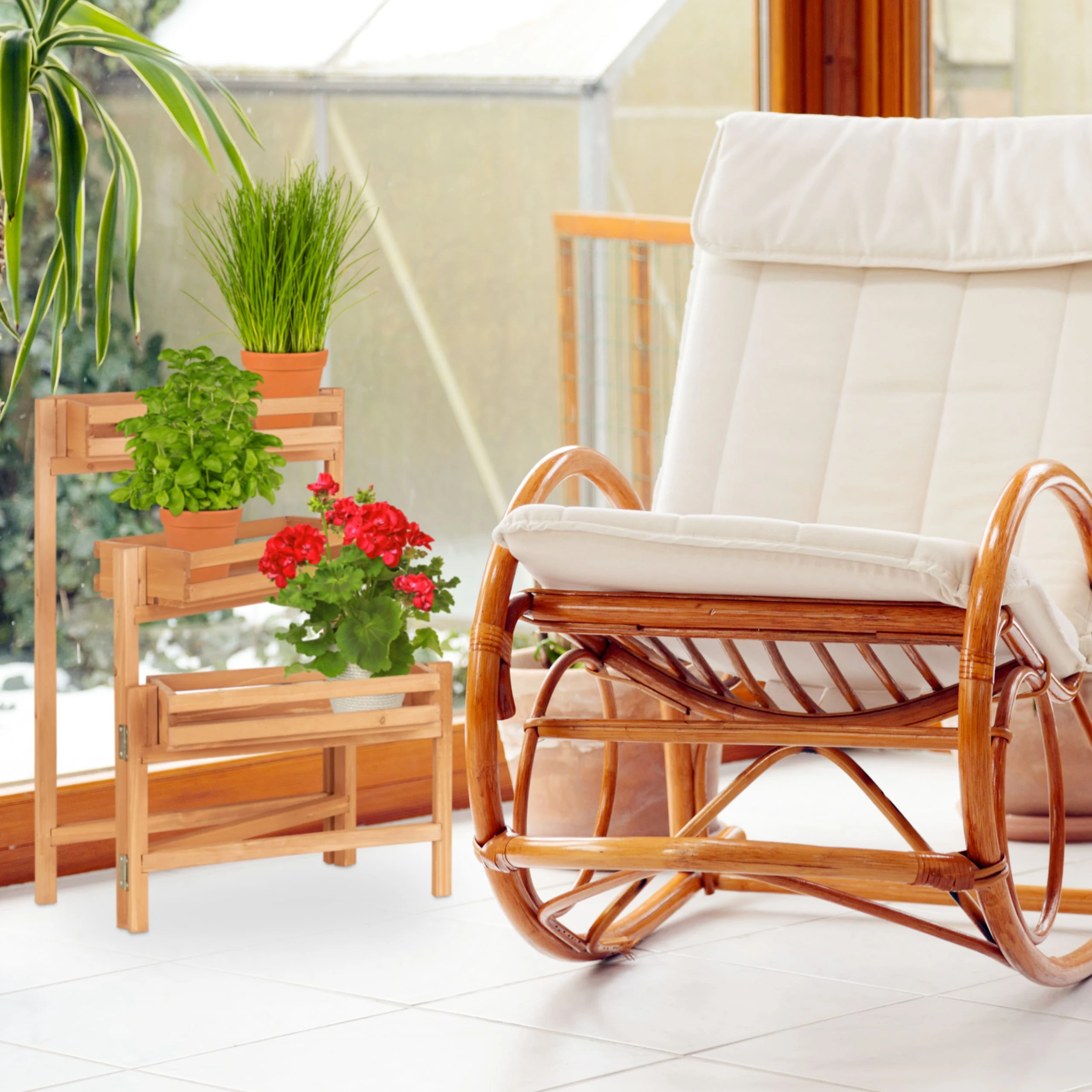 Relaxdays Blumentreppe In Natur – Bild 3