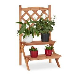 Relaxdays Blumentreppe In Natur - (B)51 X (H)89 X (T)40 Cm