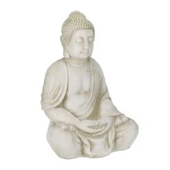 Relaxdays Buddha-Figur In Creme - (H)70 Cm