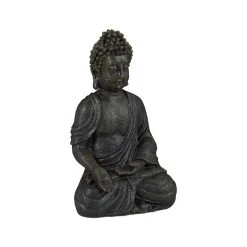 Relaxdays Buddha Figur In Dunkelgrau - (H)30 Cm