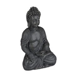 Relaxdays Buddha Figur In Dunkelgrau - (H)40 Cm